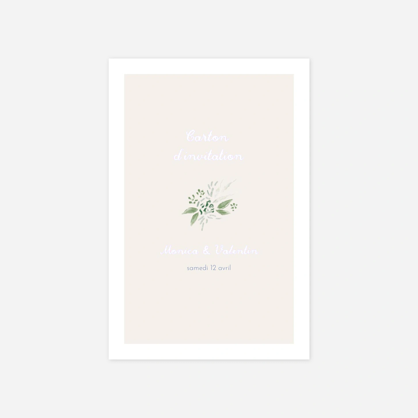 Carton d'invitation Esquisse florale