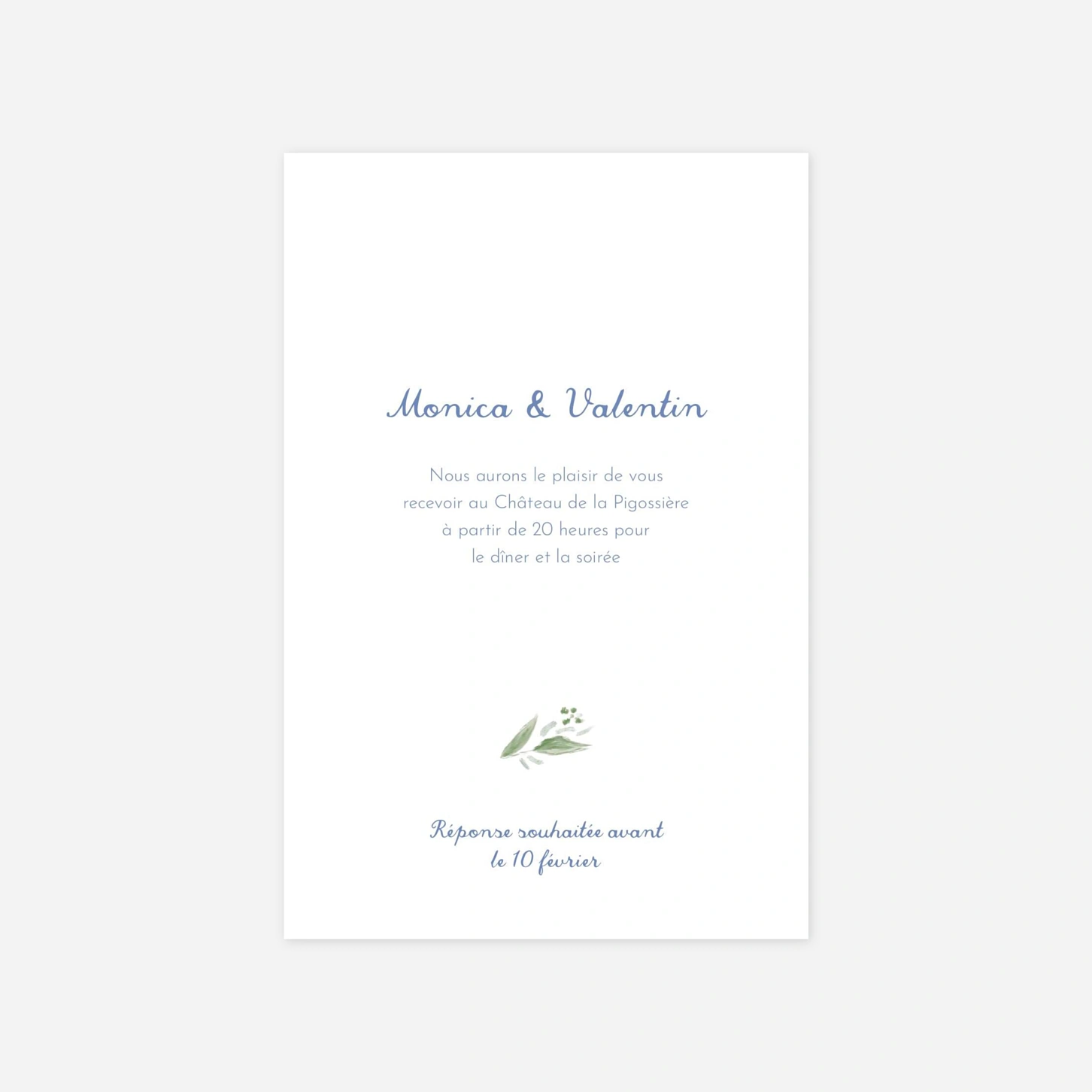 Carton d'invitation Esquisse florale