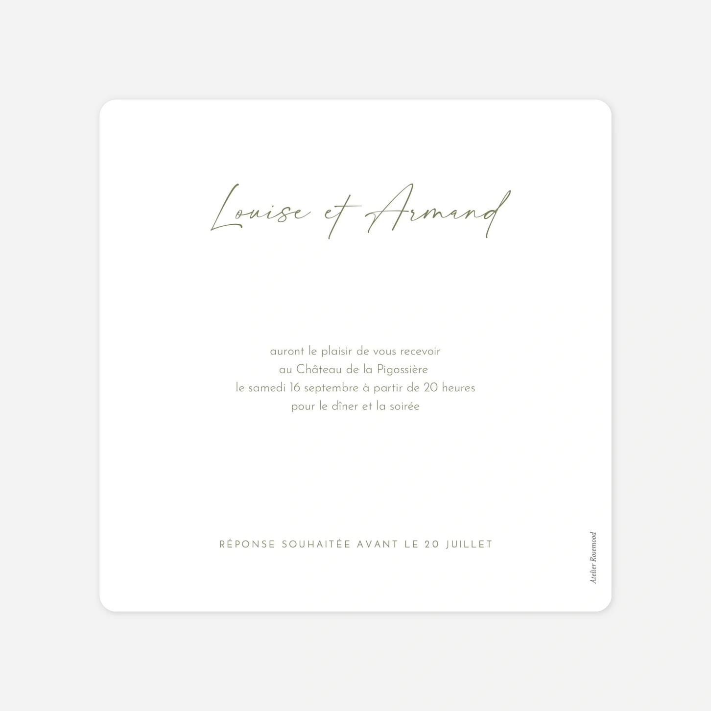 Carton d'invitation Esquisse