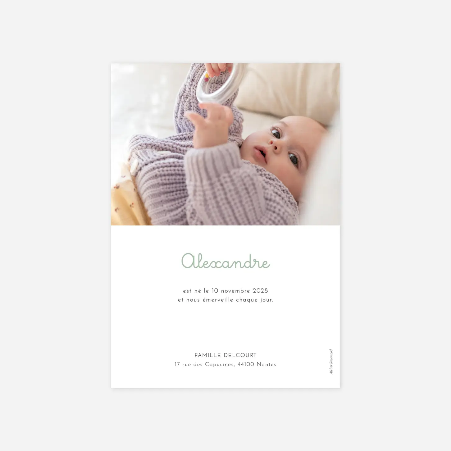 Faire-part naissance Étiquette pastel