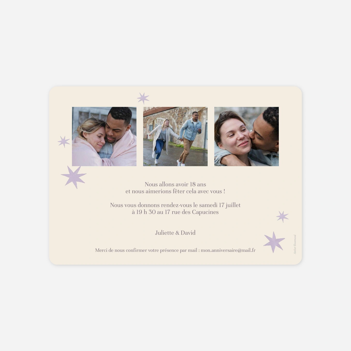 invitation anniversaire Étoile scintillante