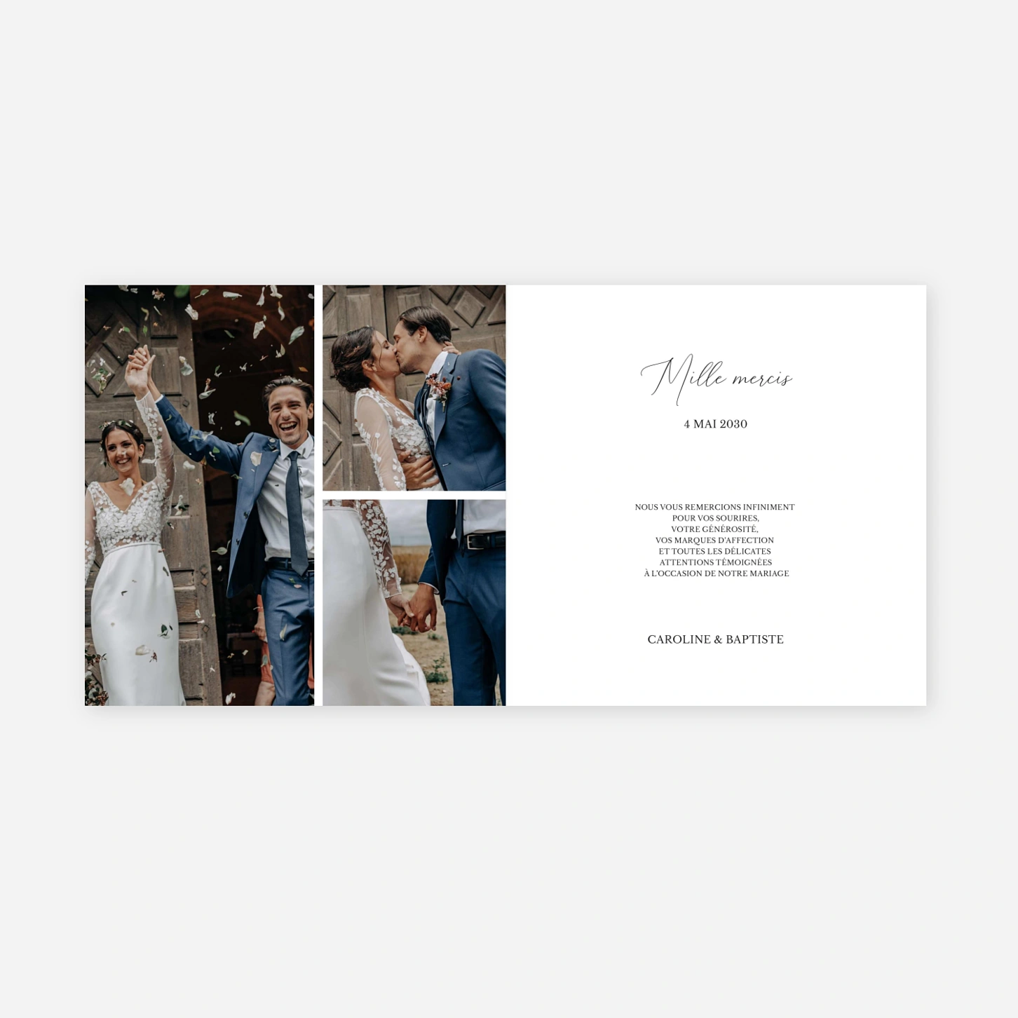Carte de remerciements Notre instant