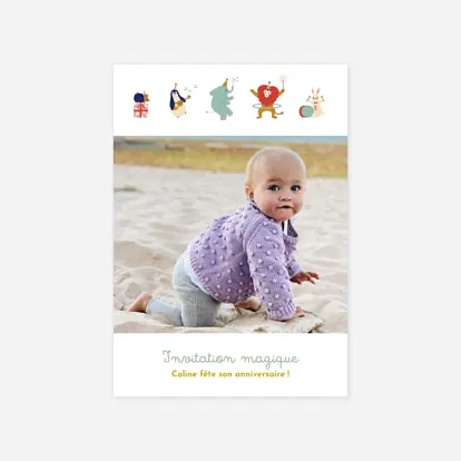 invitation anniversaire enfant La fête des animaux 1 photo