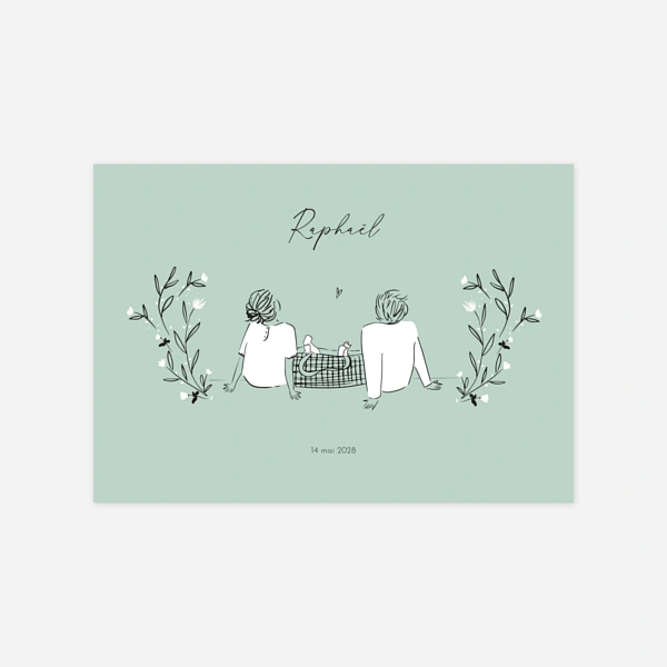 Famille dans le jardin