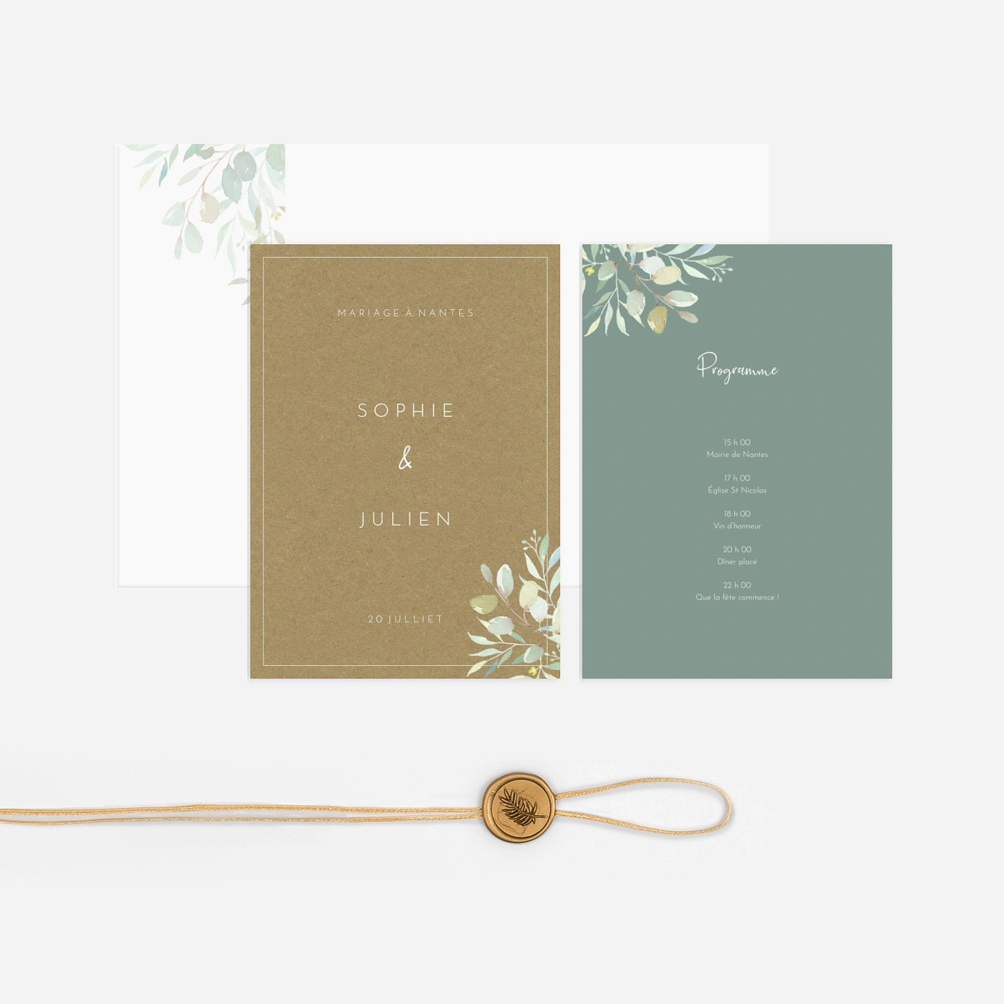 Faire-part mariage Feuillage eucalyptus
