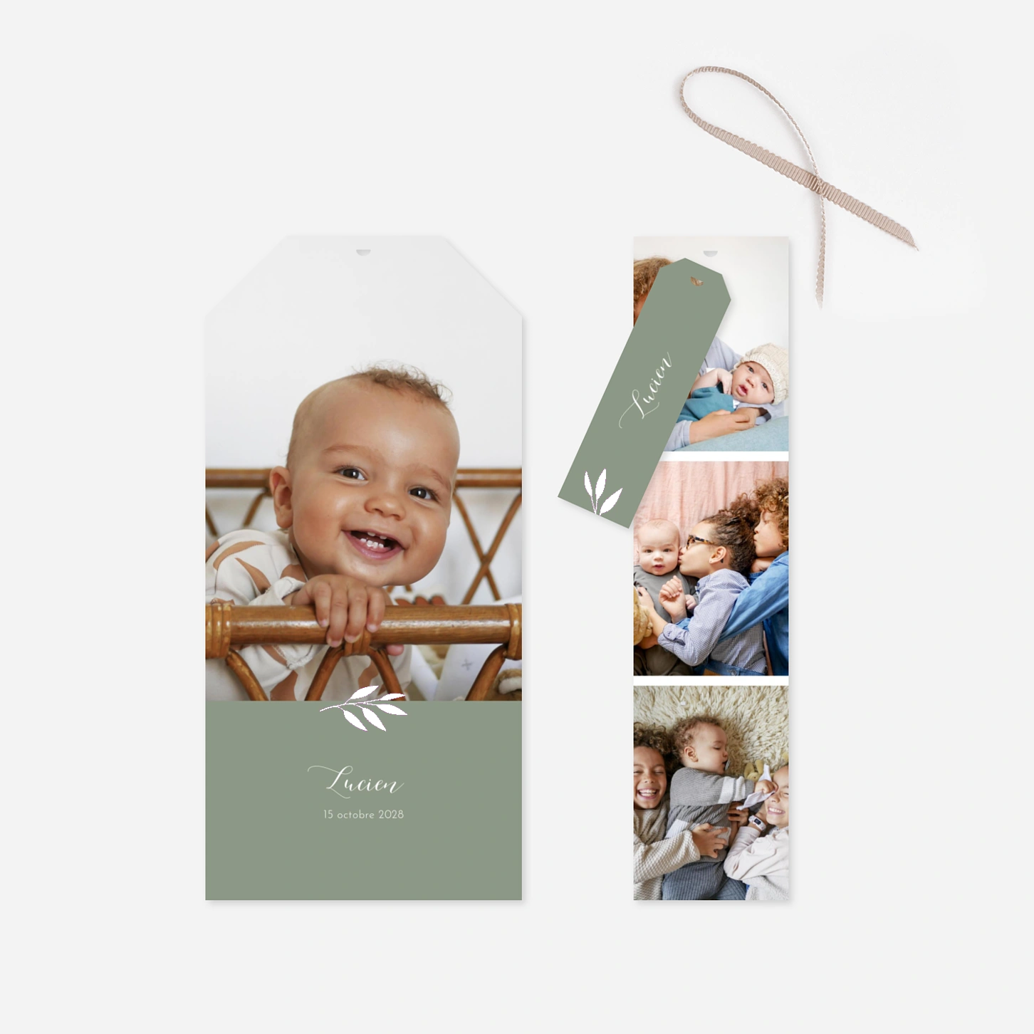 Faire-part naissance Feuille d'or