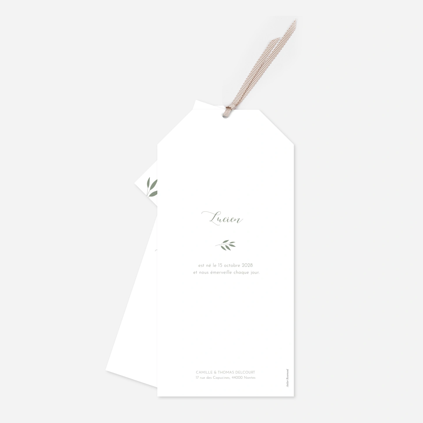 Faire-part naissance Feuille d'or