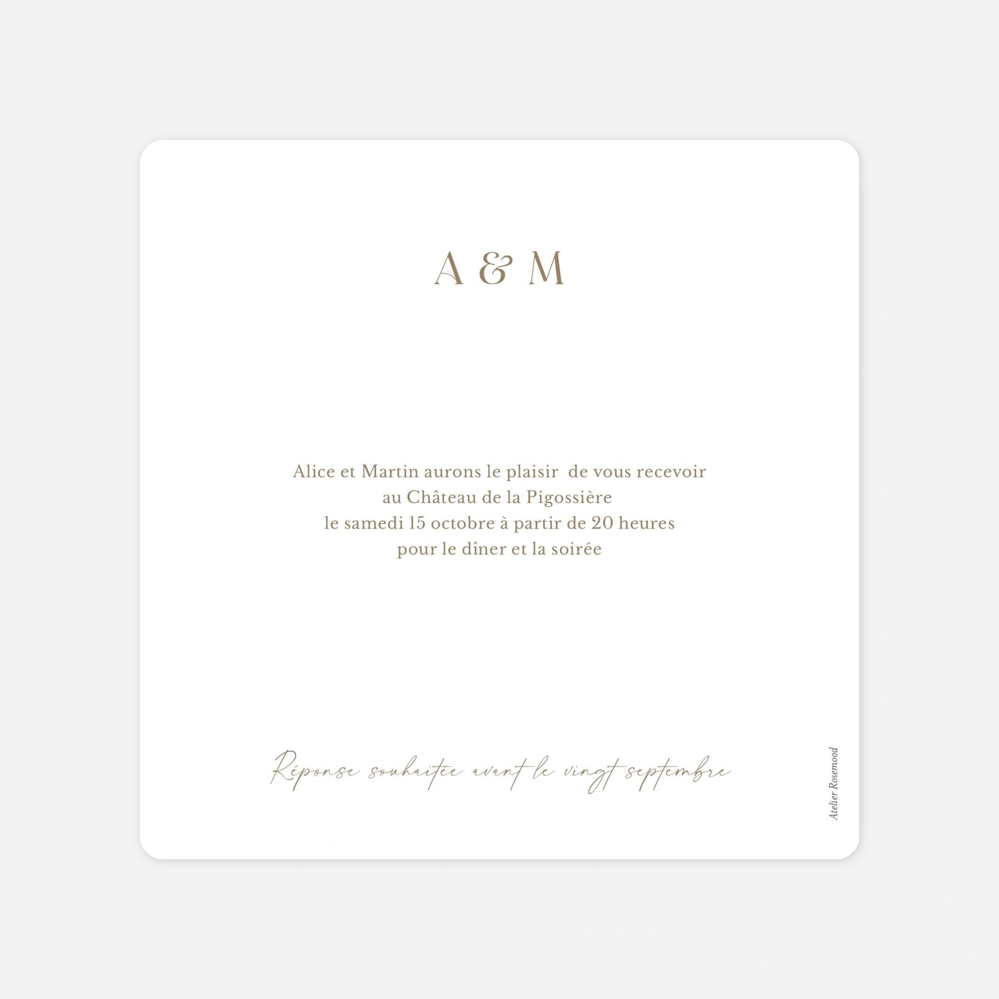 Carton d'invitation Fleur de coton