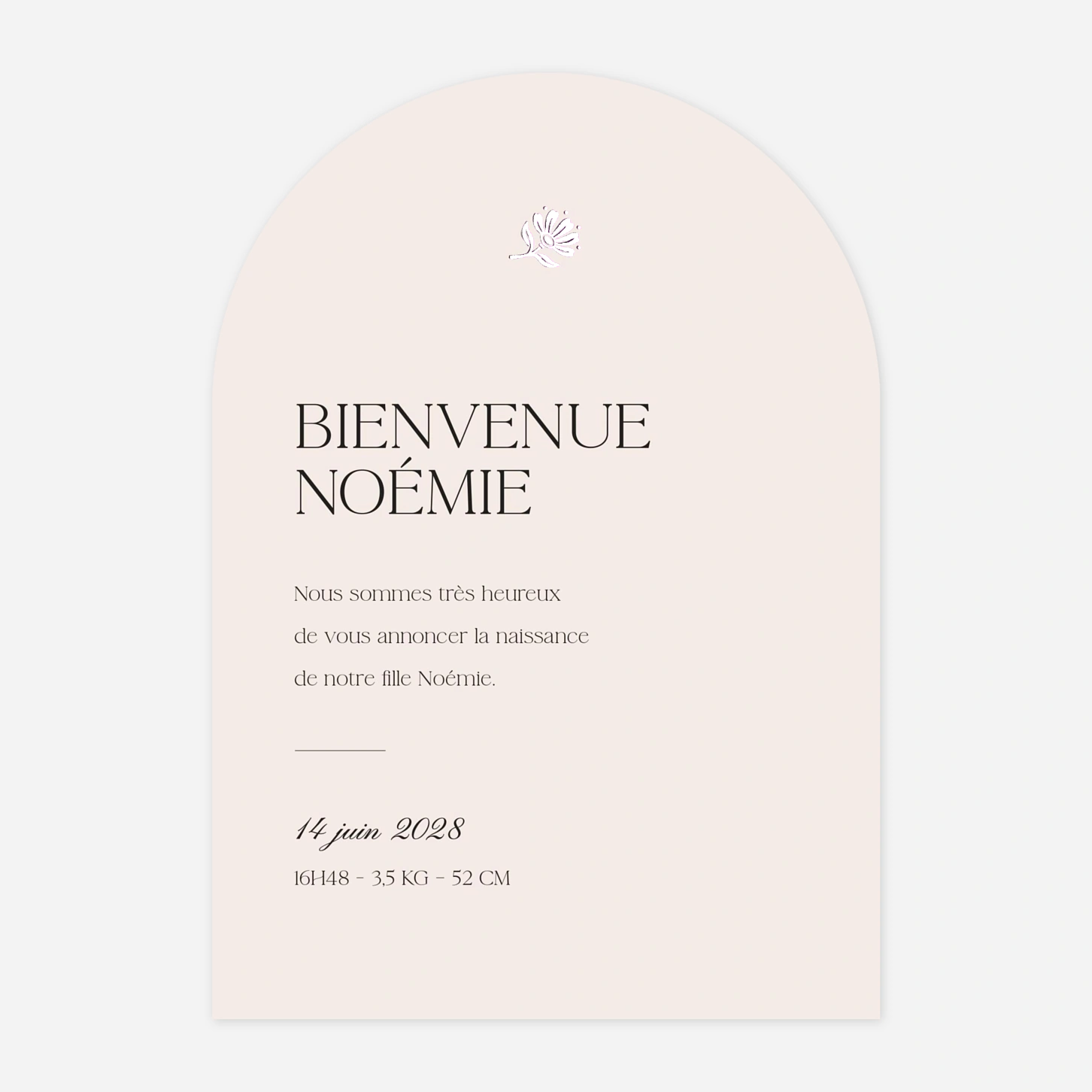 Faire-part naissance Fleur minimale