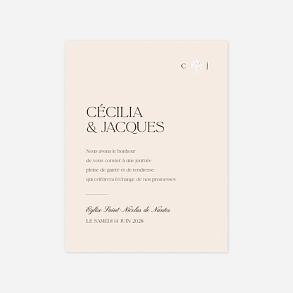 Faire-part mariage Fleur minimale