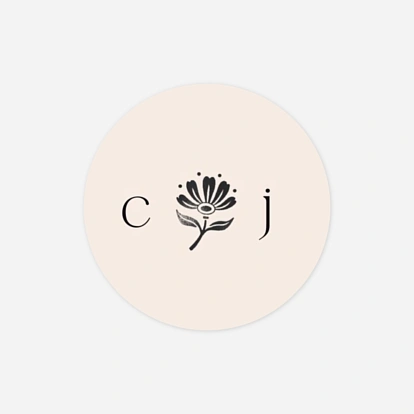 Étiquette cadeau mariage Fleur minimale