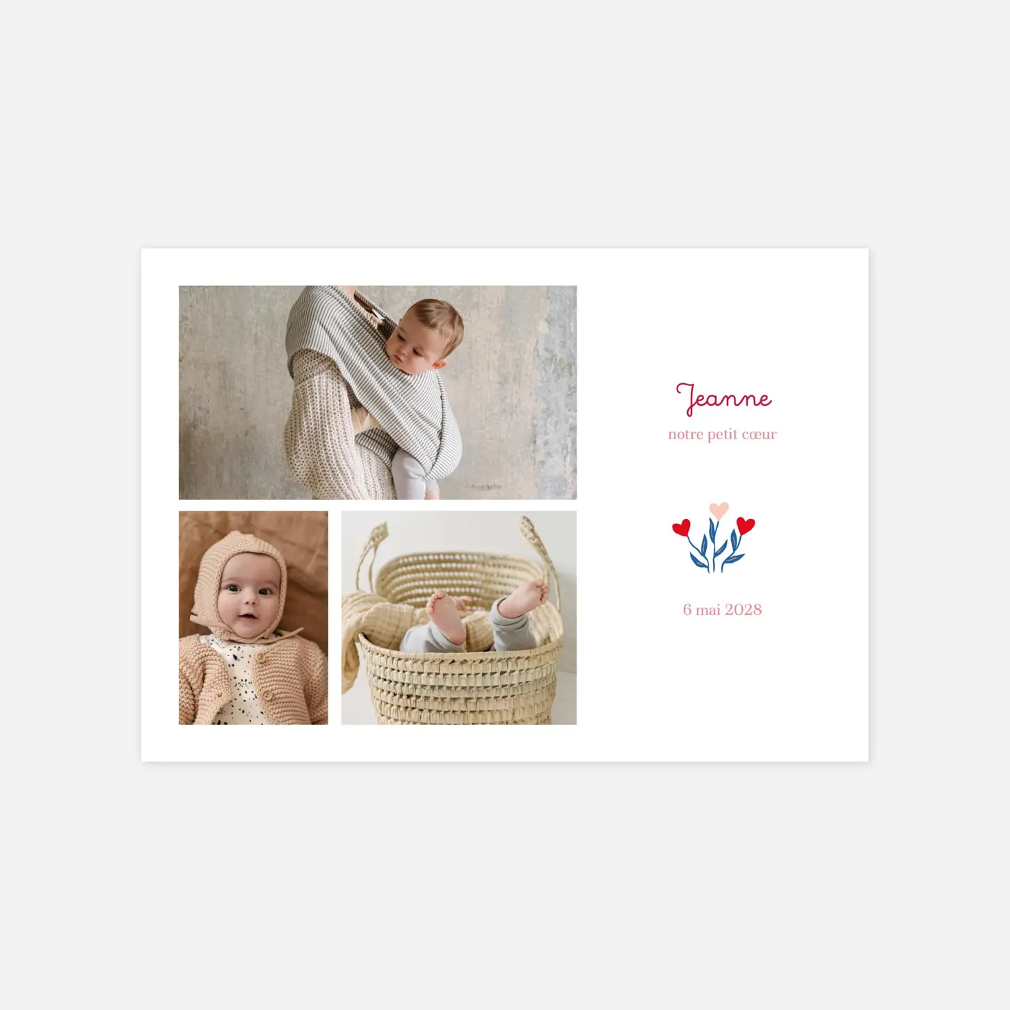 Faire-part naissance Fleurs