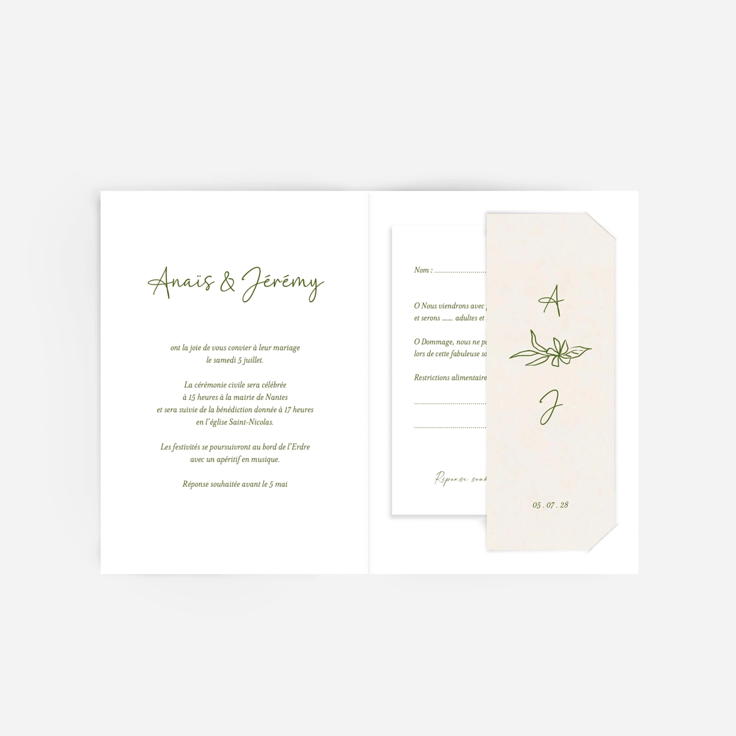 Faire-part mariage Fogliame
