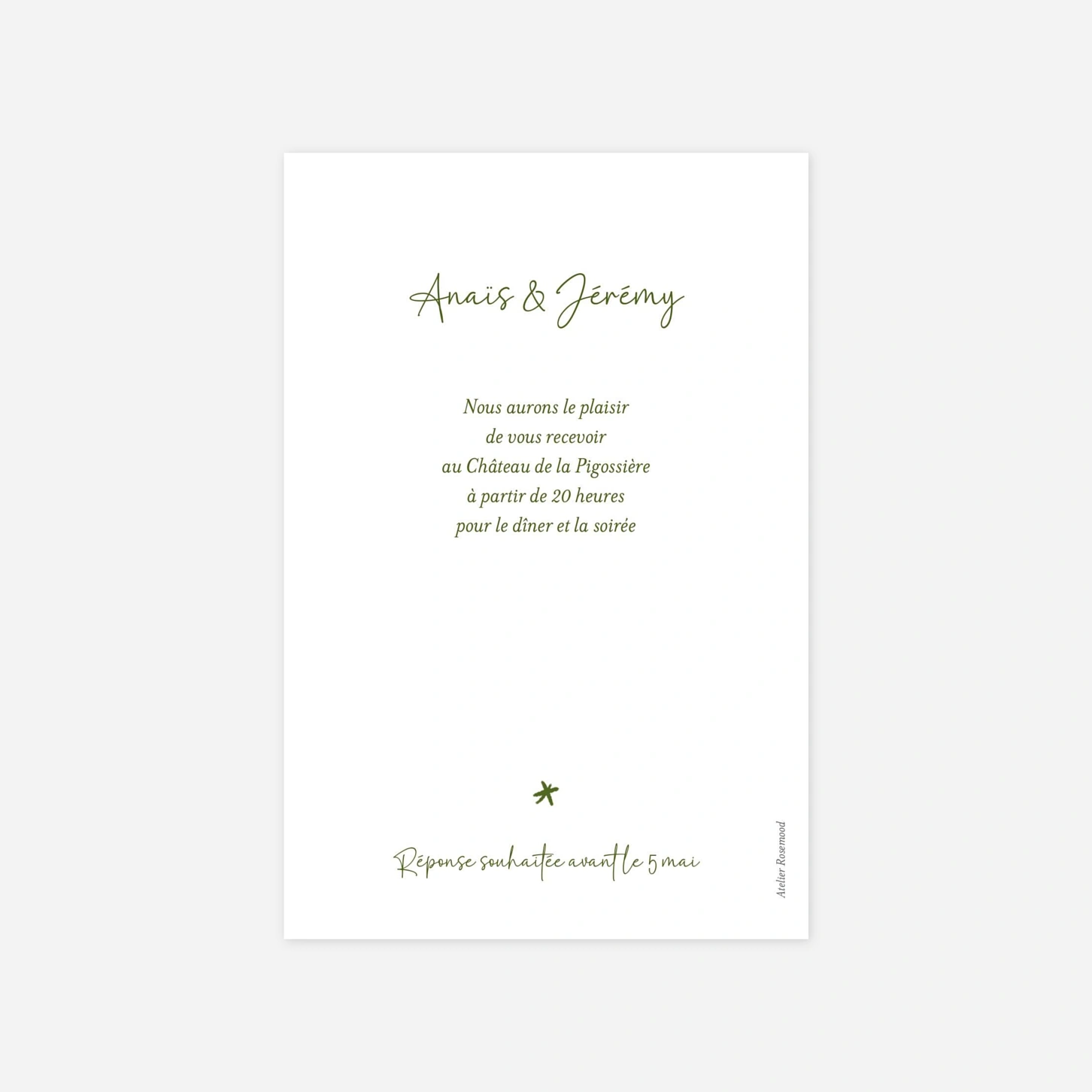 Carton d'invitation Fogliame
