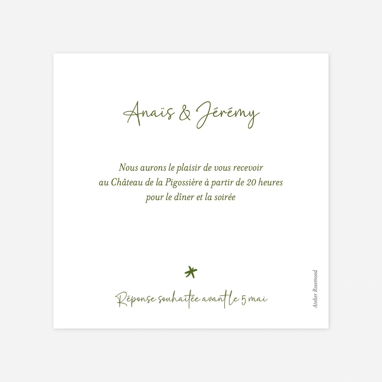 Carton d'invitation Fogliame