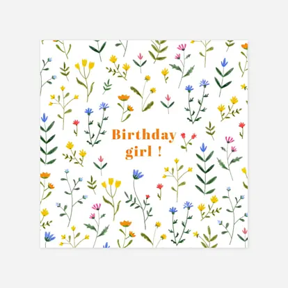 invitation anniversaire enfant Fleurs sauvages