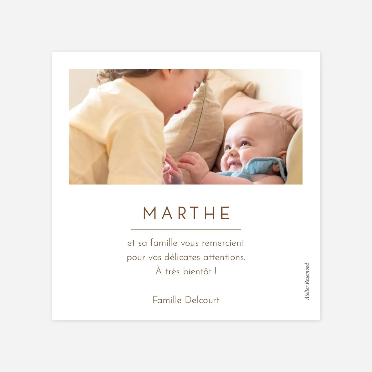 Carte remerciement naissance Galipette