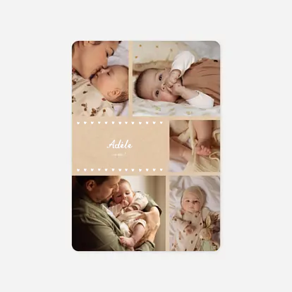 Faire-part naissance Guirlande de coeurs