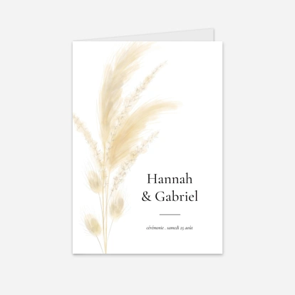 Livret de messe mariage Graminées