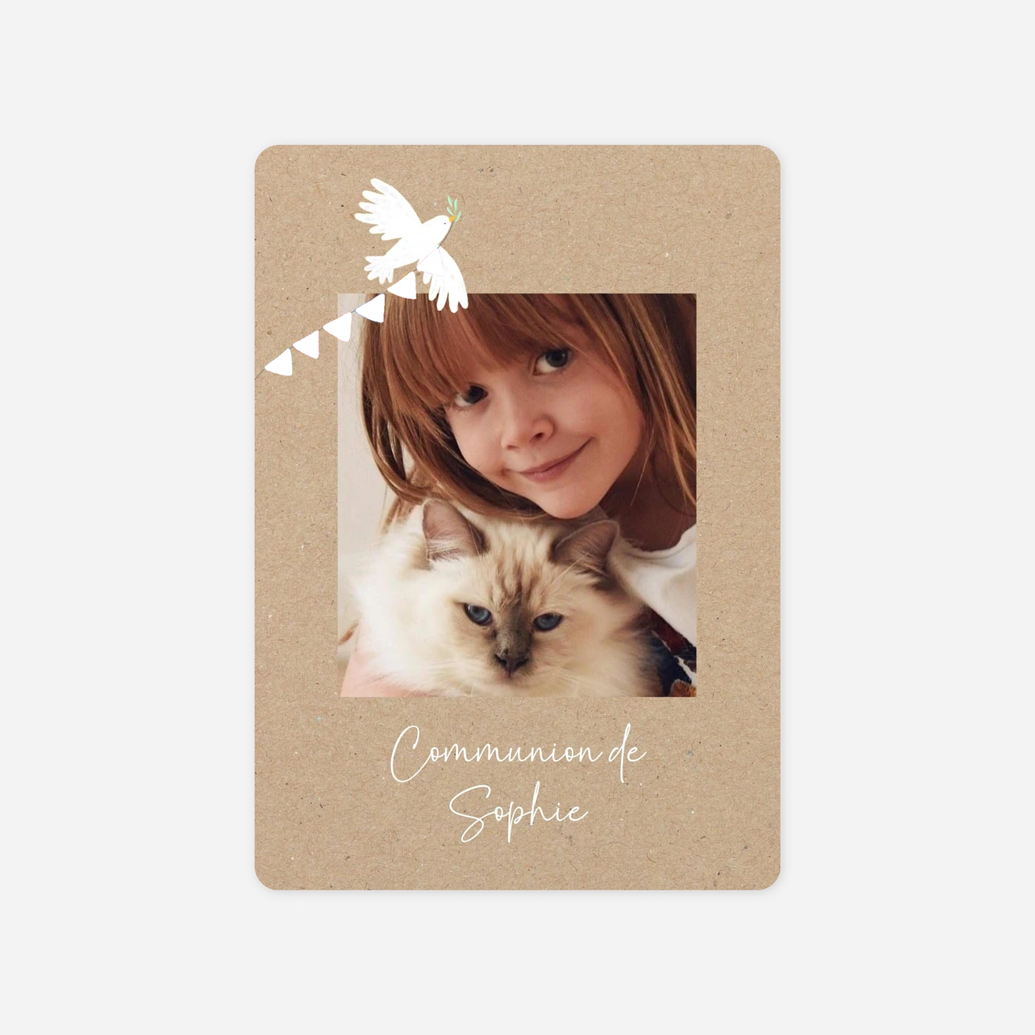 Invitation communion Guirlande colorée