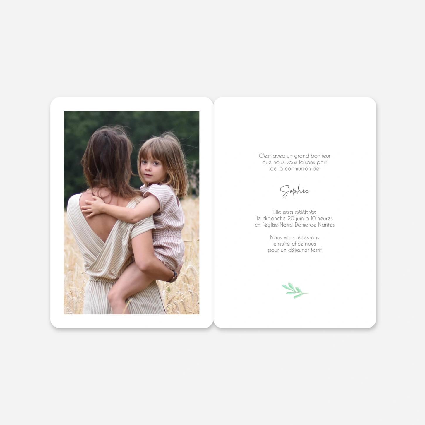 Invitation communion Guirlande colorée