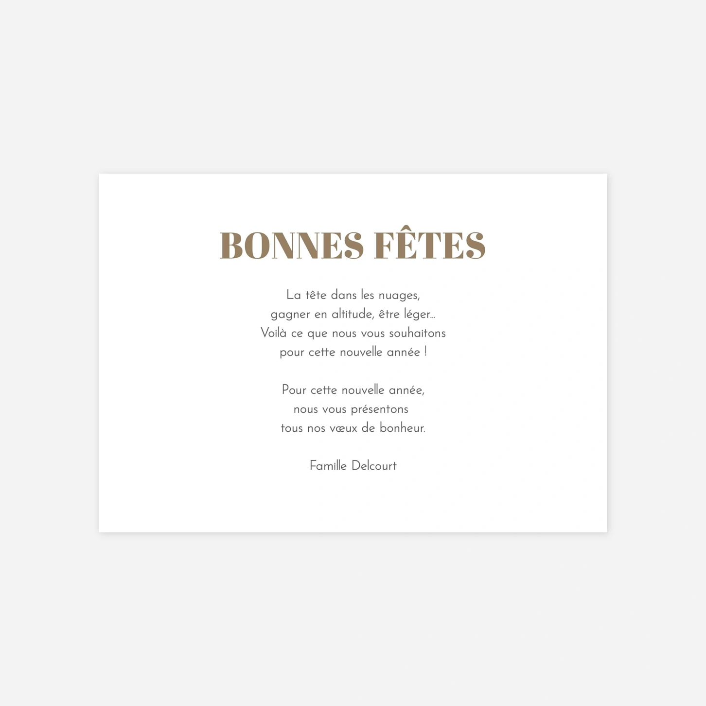 Carte de voeux Joie hivernale