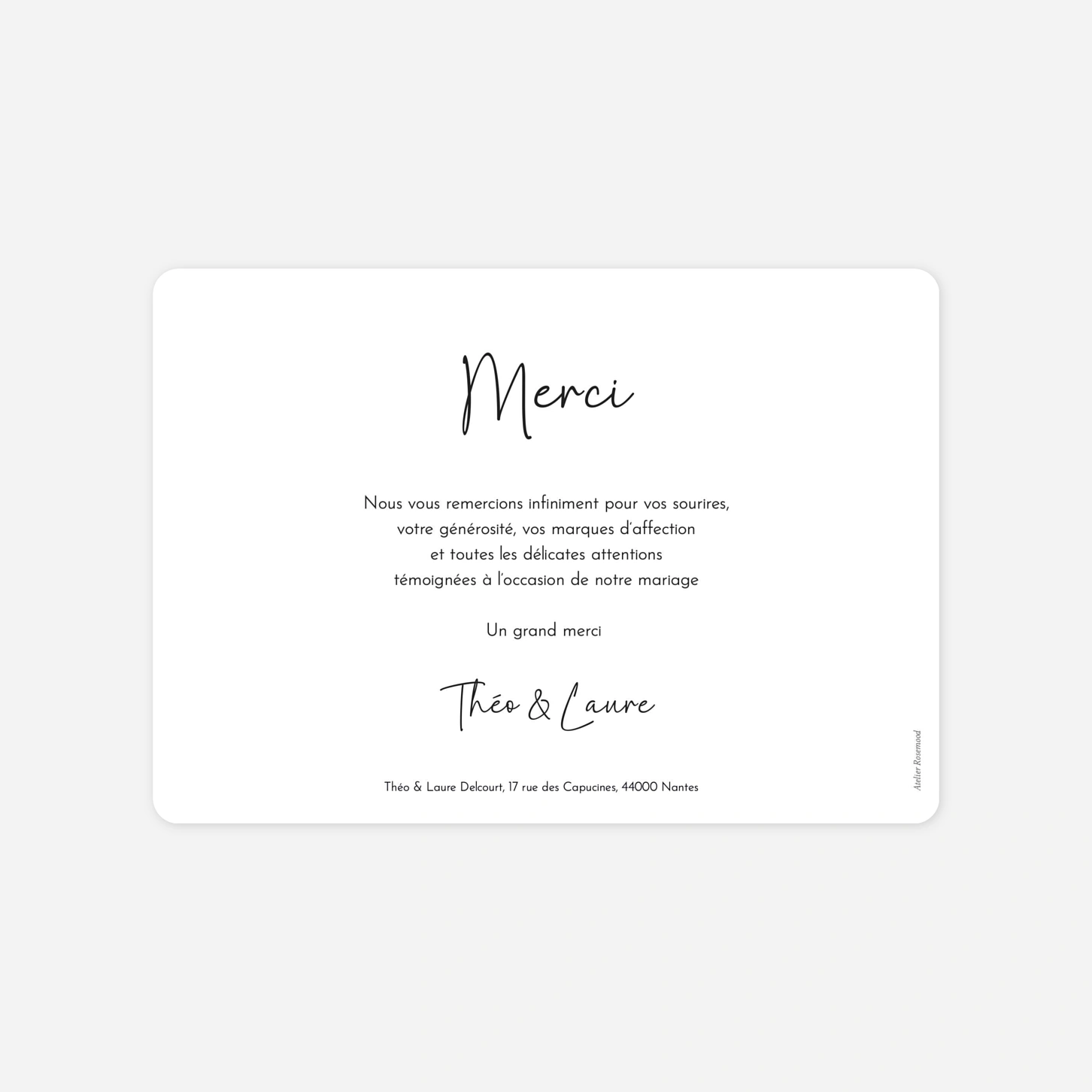 Carte de remerciements Jour précieux