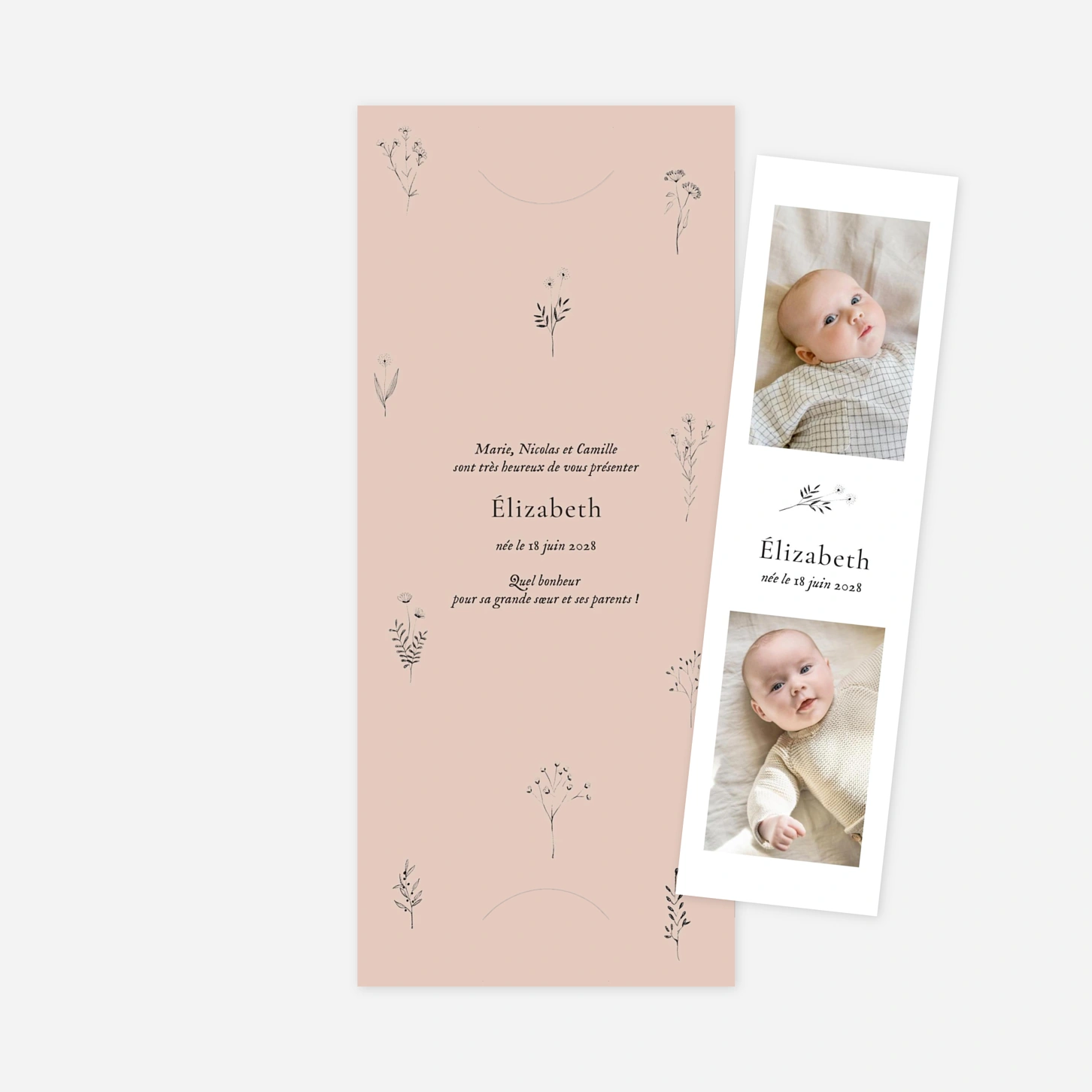 Faire-part naissance Herbier