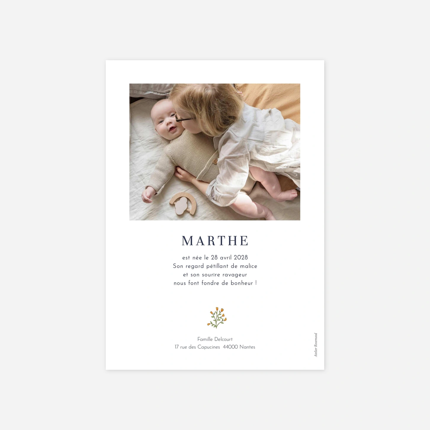 Faire-part naissance Histoire du jardin
