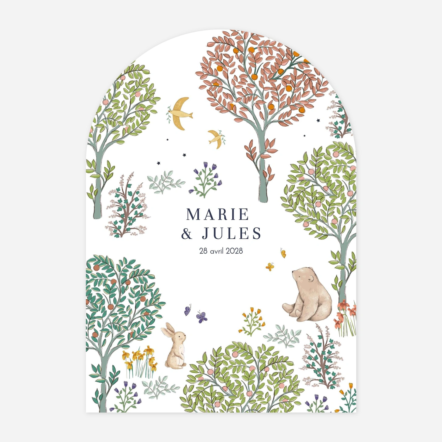 Faire-part naissance jumeaux Histoire du jardin