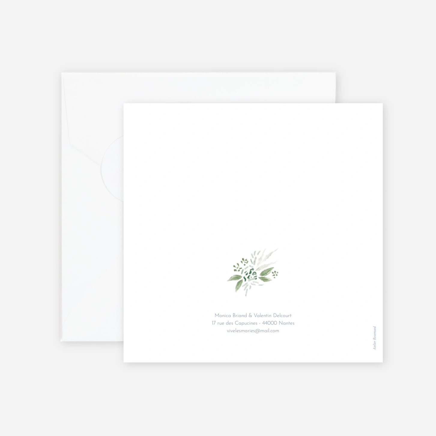 Faire-part mariage Initiales florales