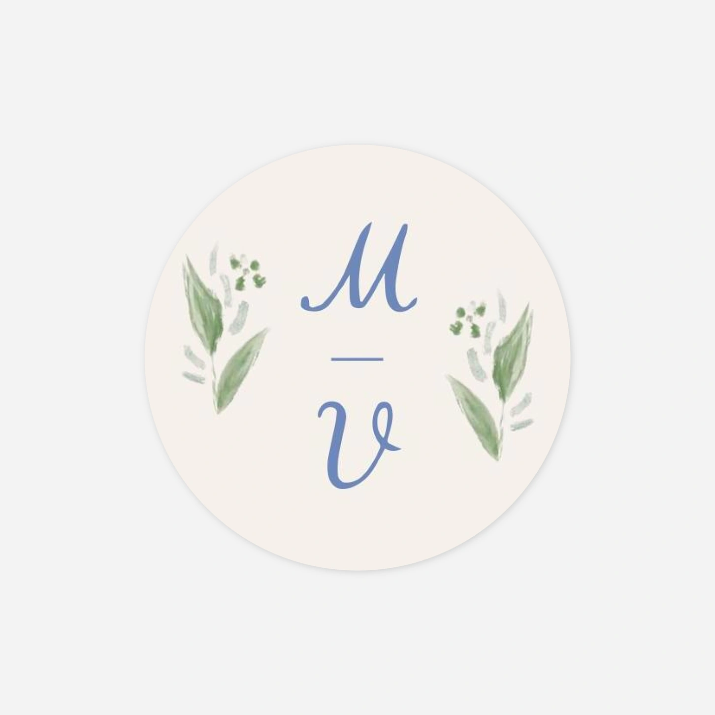 Stickers mariage Initiales florales