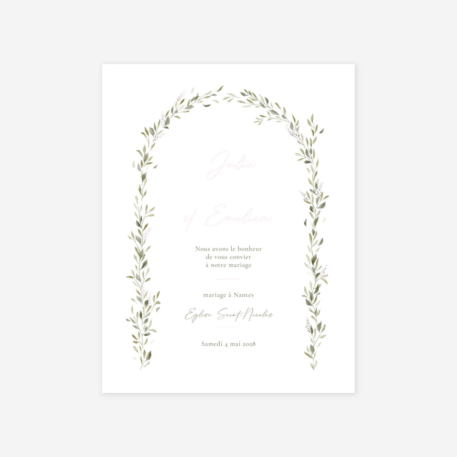 Faire-part mariage Instant botanique