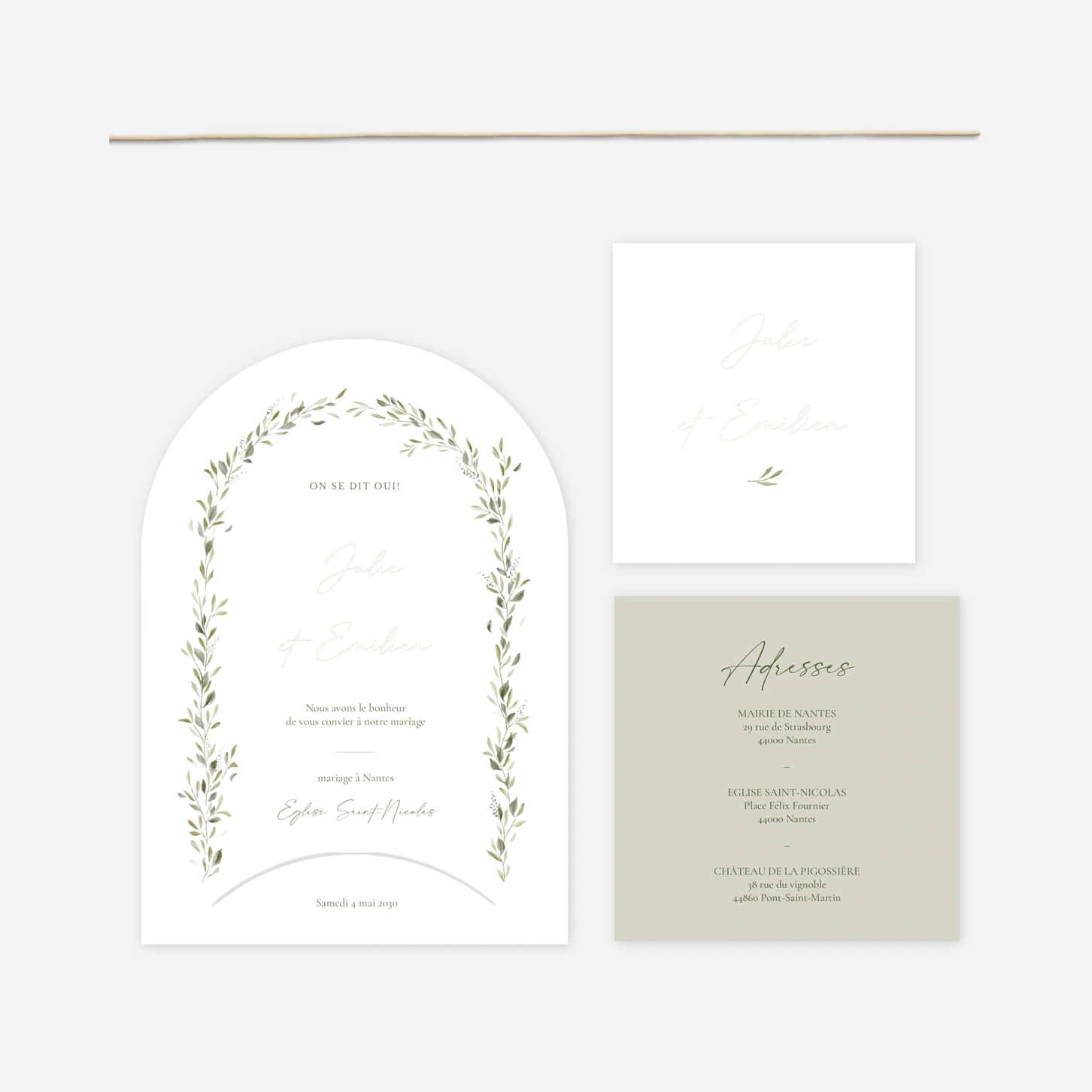 Faire-part mariage Instant botanique