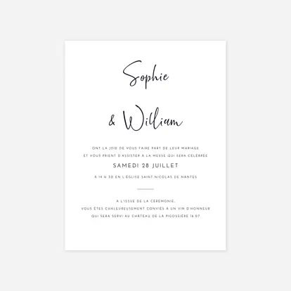 Faire-part mariage Intemporel