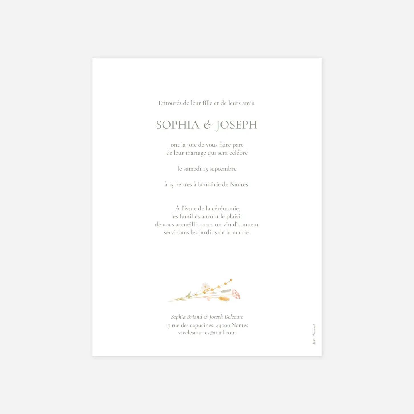 Faire-part mariage Jardin bohème