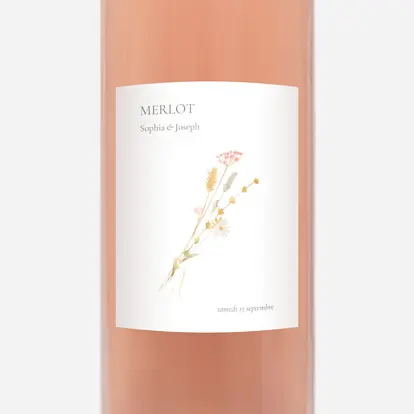 Étiquette bouteille Jardin bohème