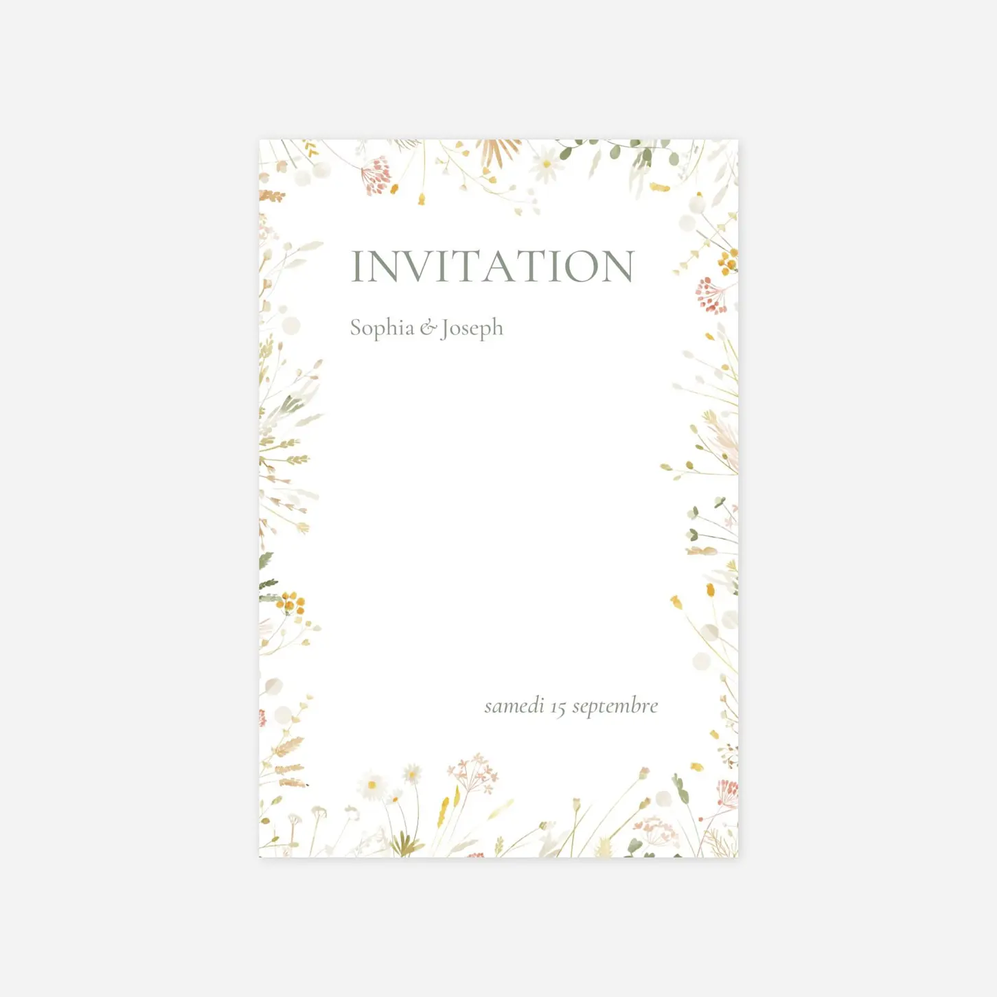 Carton d'invitation Jardin bohème