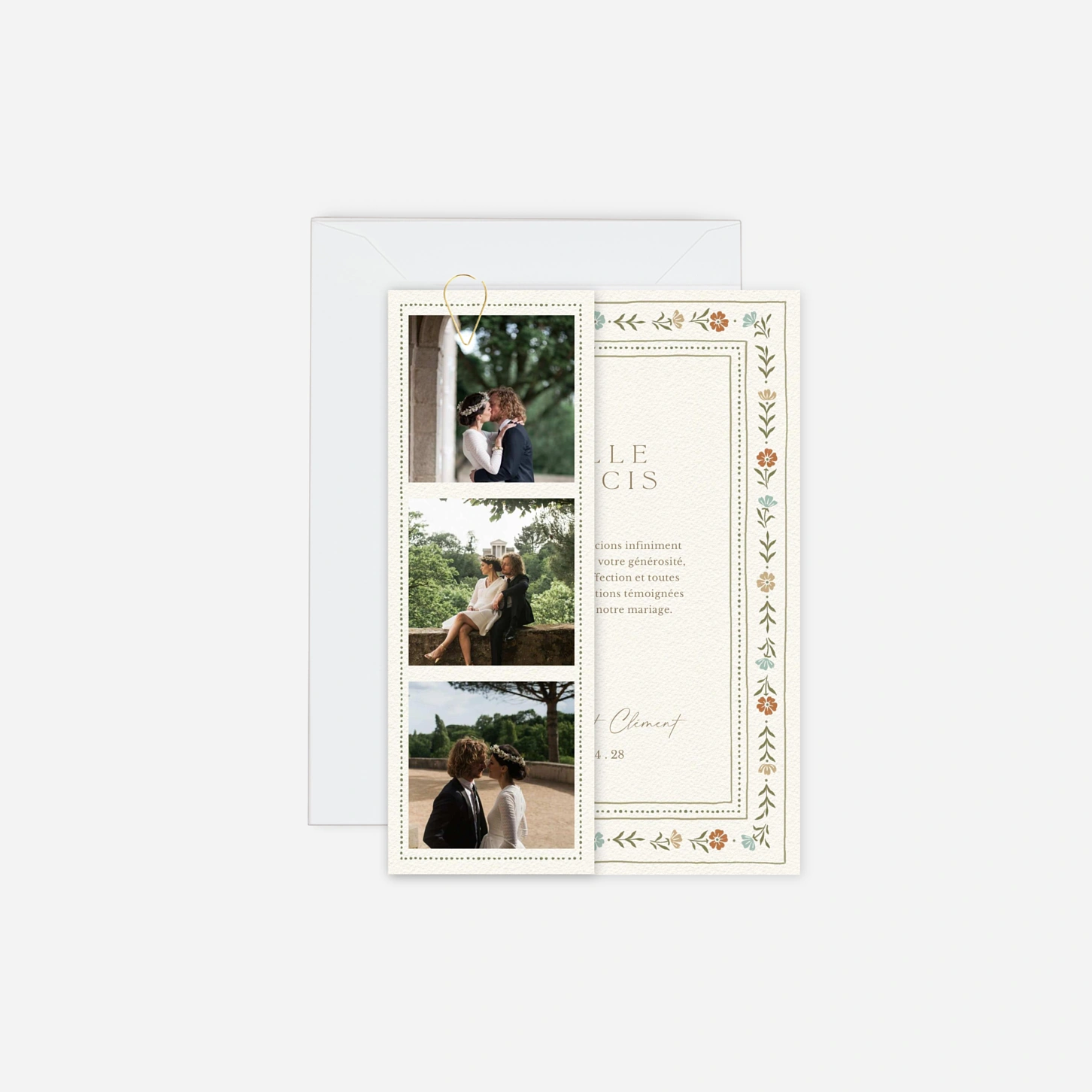 Carte de remerciements Jardin éternel