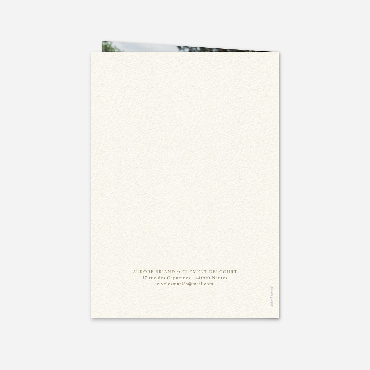 Carte de remerciements Jardin éternel