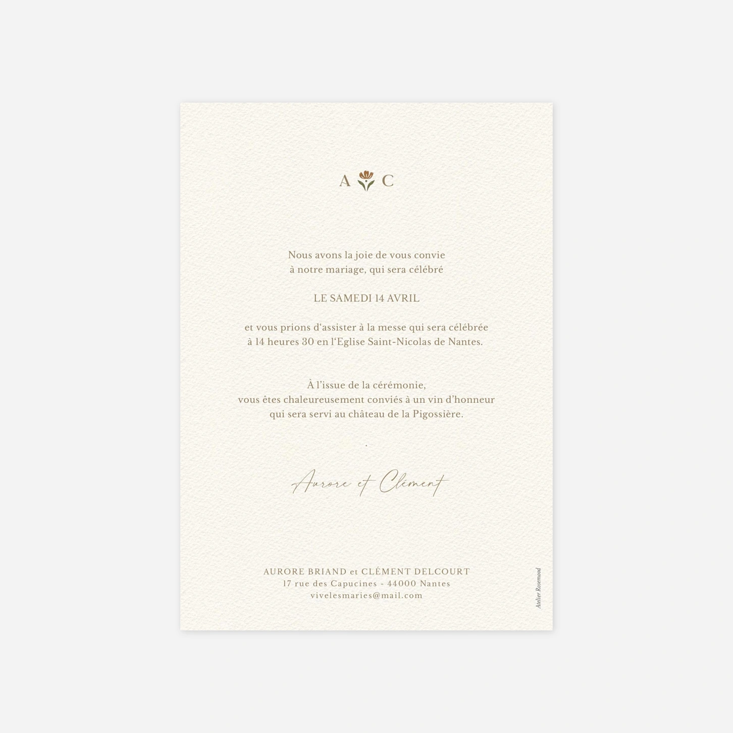 Faire-part mariage Jardin éternel