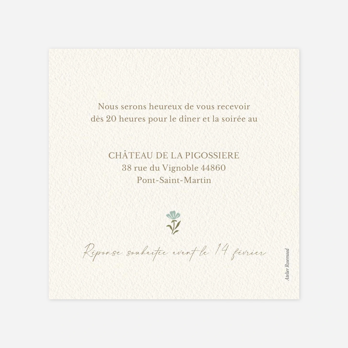 Carton d'invitation Jardin éternel