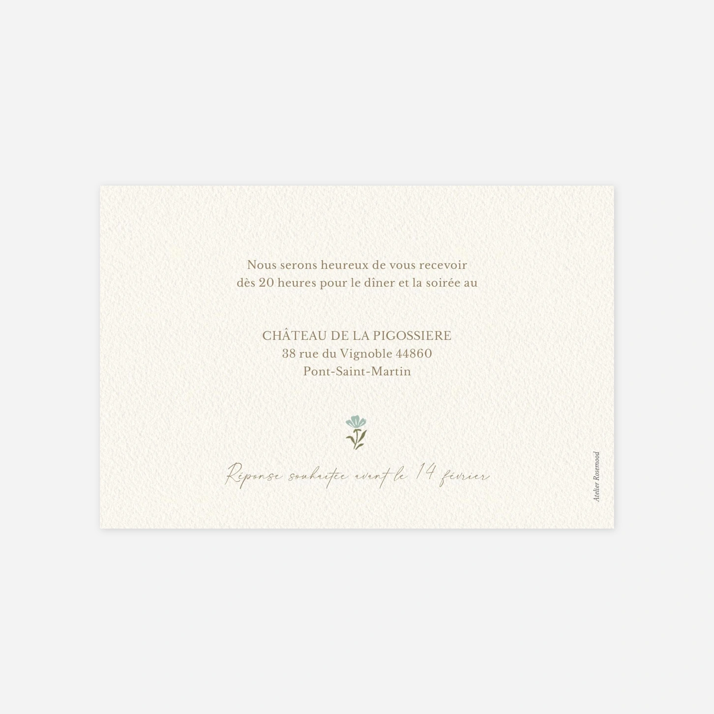 Carton d'invitation Jardin éternel