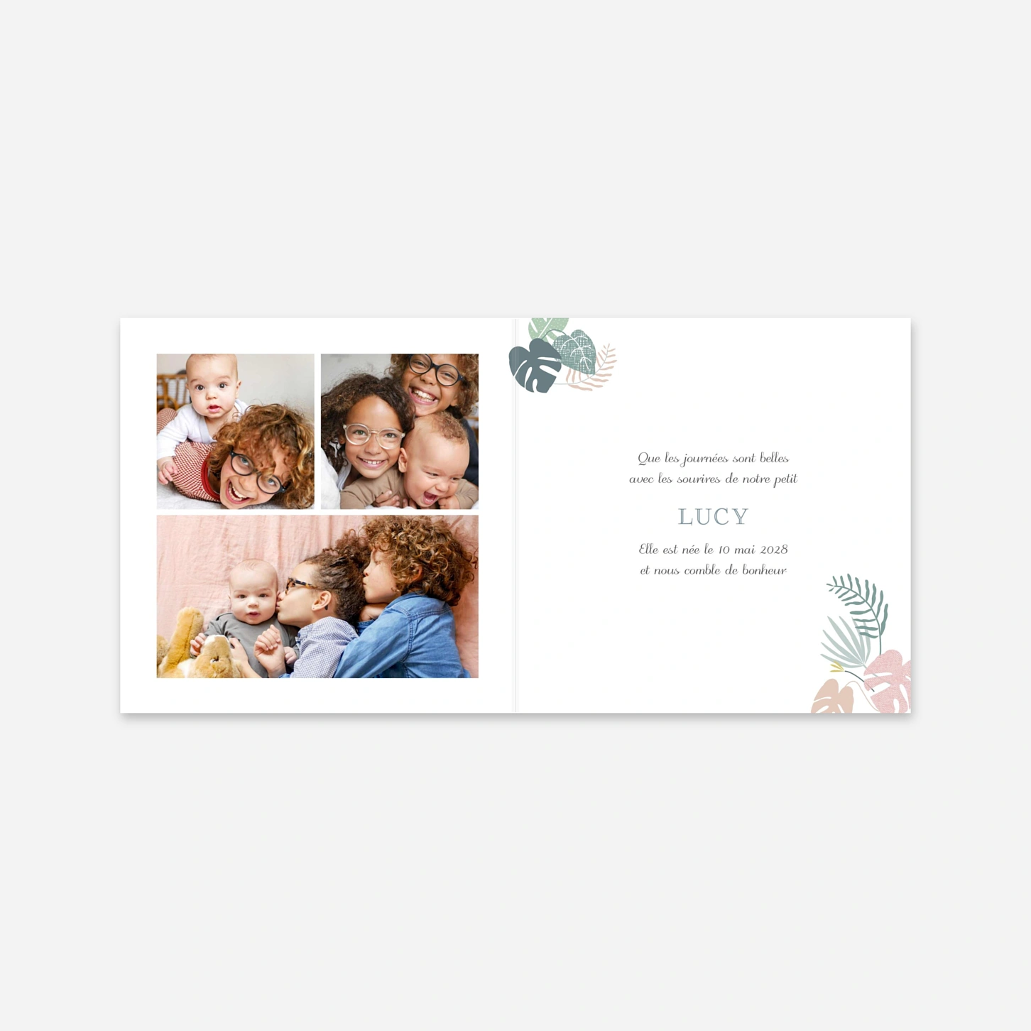 Faire-part naissance Jardin tropical