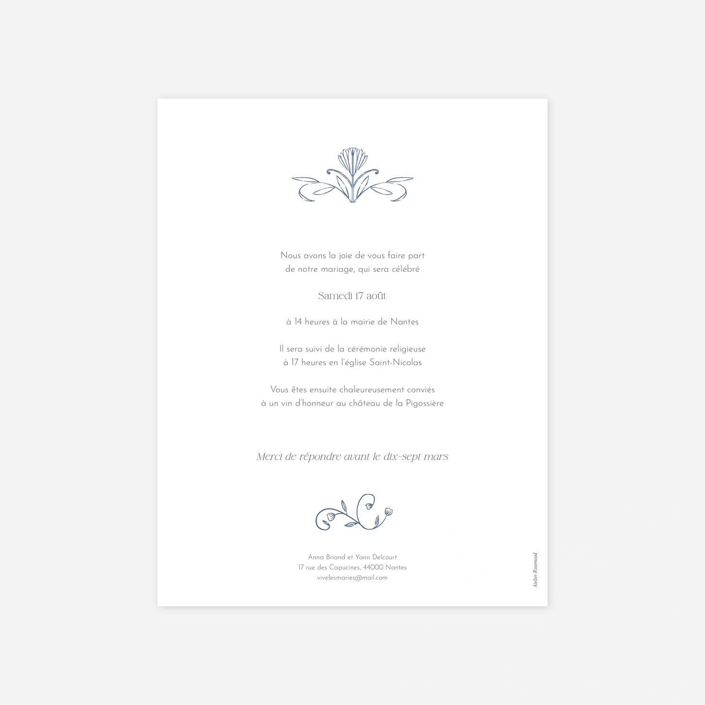 Faire-part mariage Jardin botanique