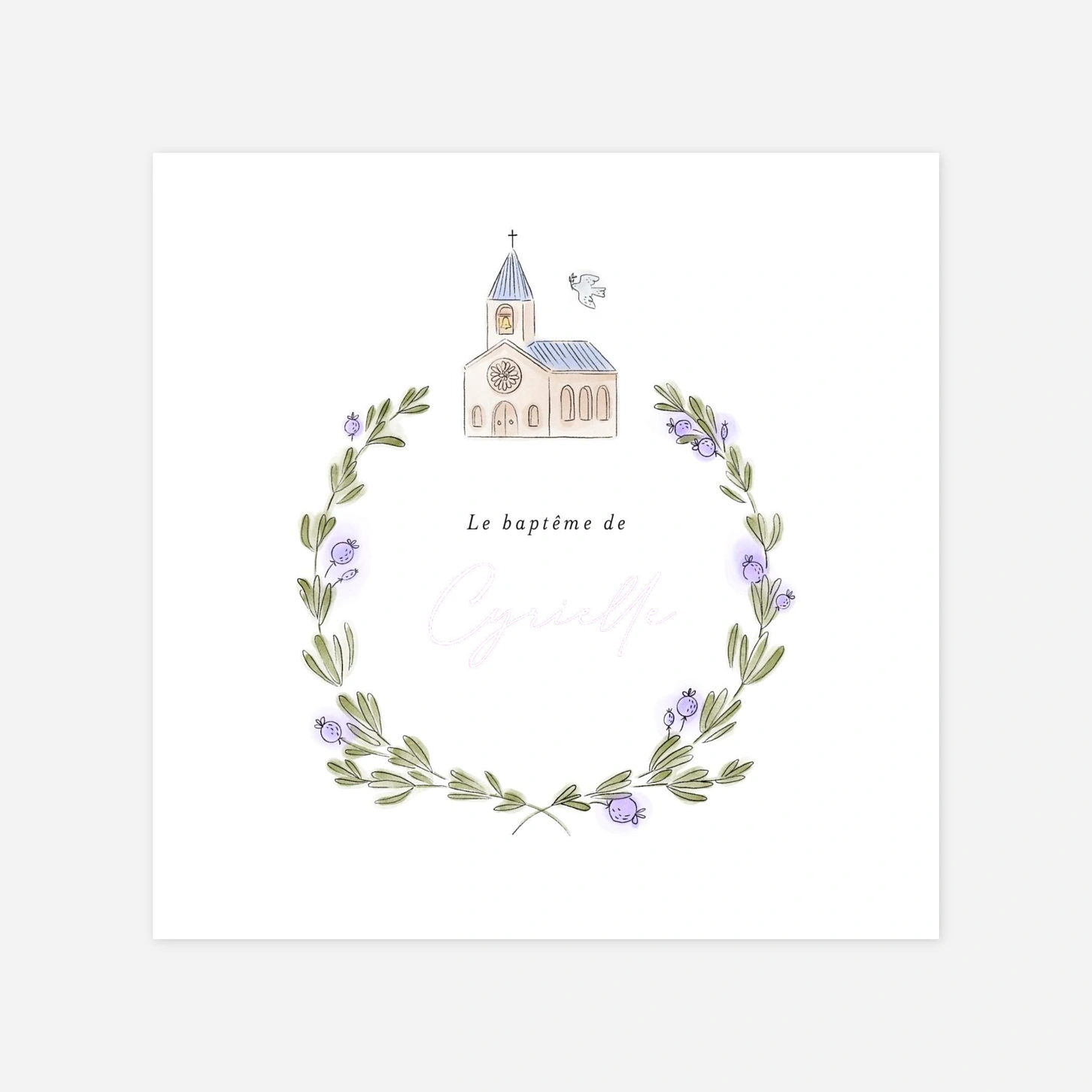 Faire-part baptême Jour de baptême couronne