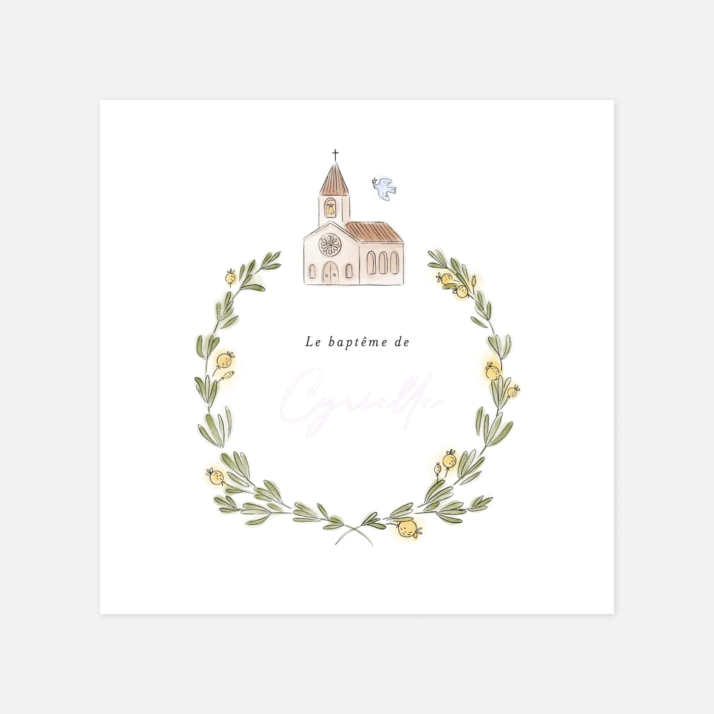 Faire-part baptême Jour de baptême couronne