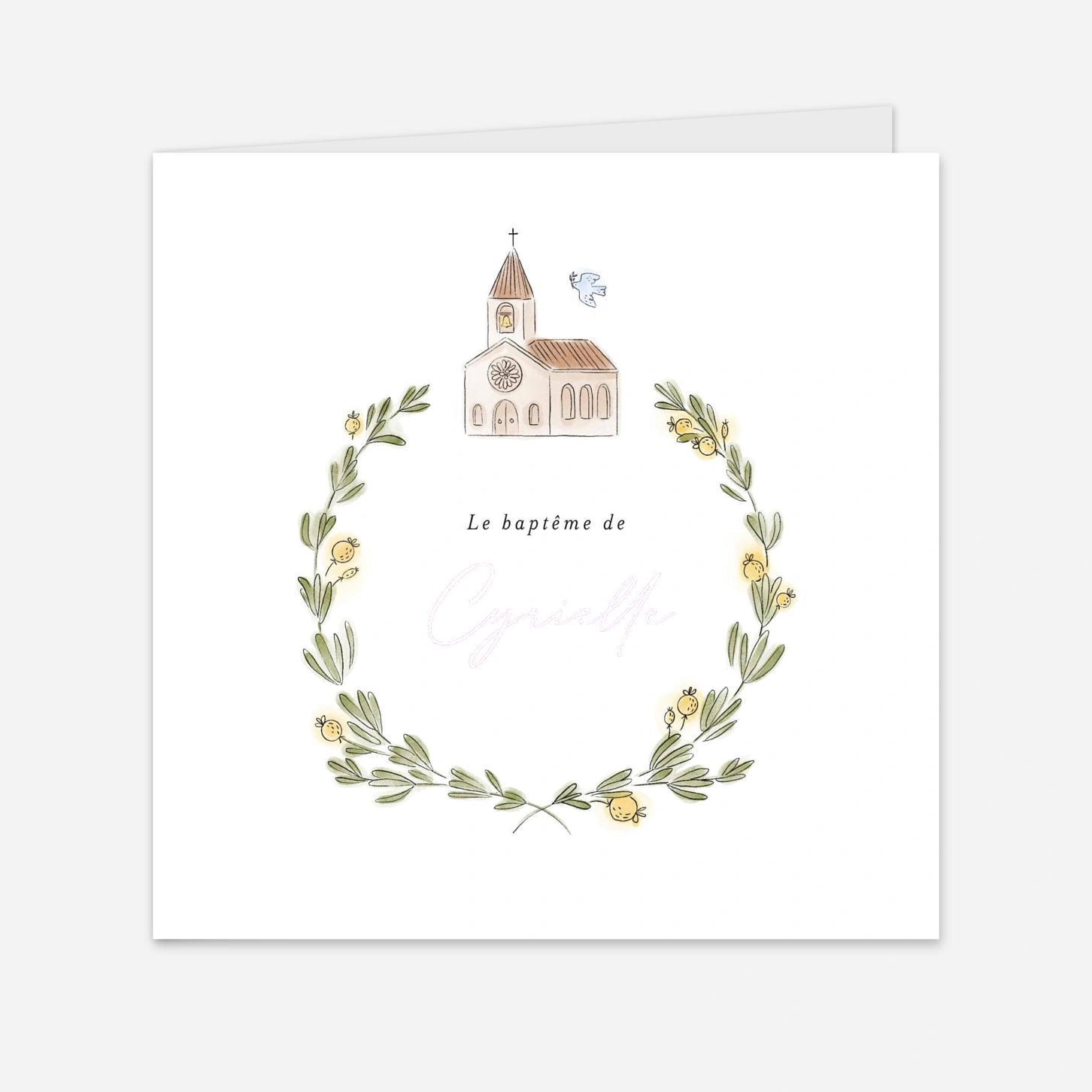 Faire-part baptême Jour de baptême couronne