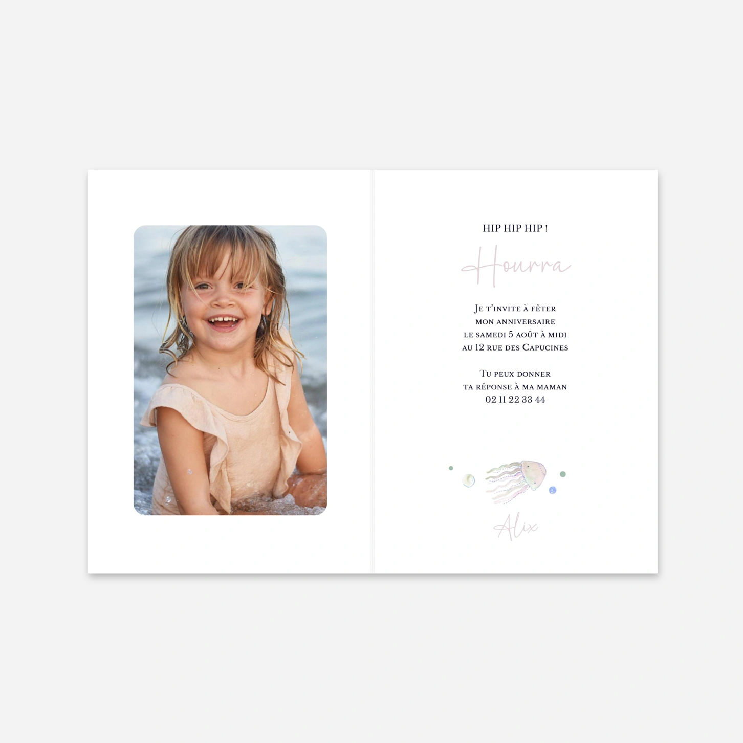 invitation anniversaire enfant Aventure sous-marine