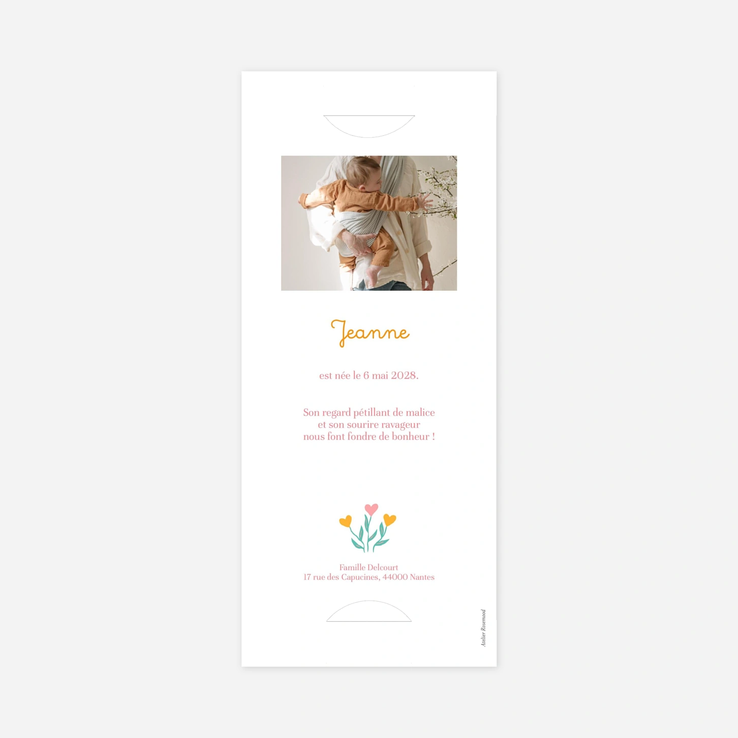 Faire-part naissance Jardin de floeurs